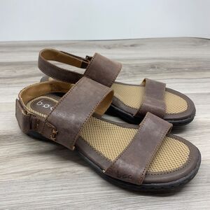 BOC Born Concepts Women’s Brown‎ Leather Adjustable Sandals Size 7 M